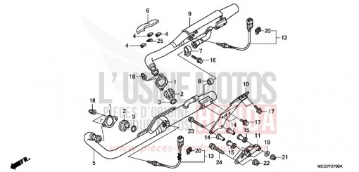 EXHAUST MUFFLER (VT750C2B/C2S/CS/C/CA) VT750CSC de 2012